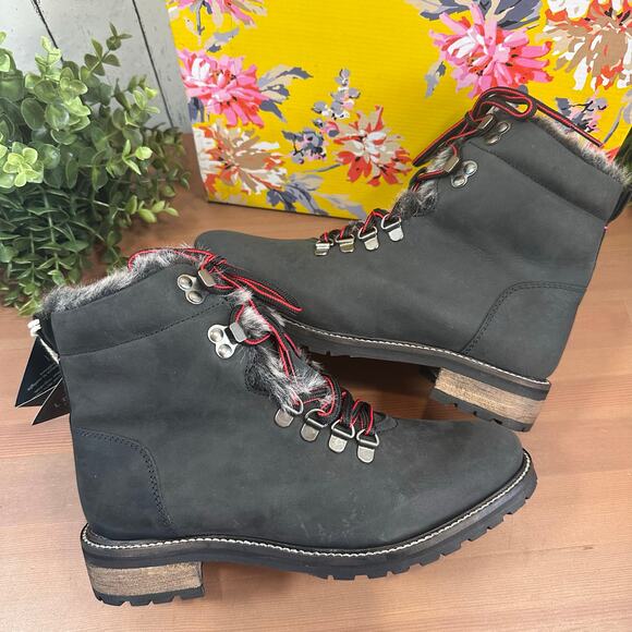 Joules Women's Ashwood Hiking Boot Black Size 7 - Picture 1 of 7